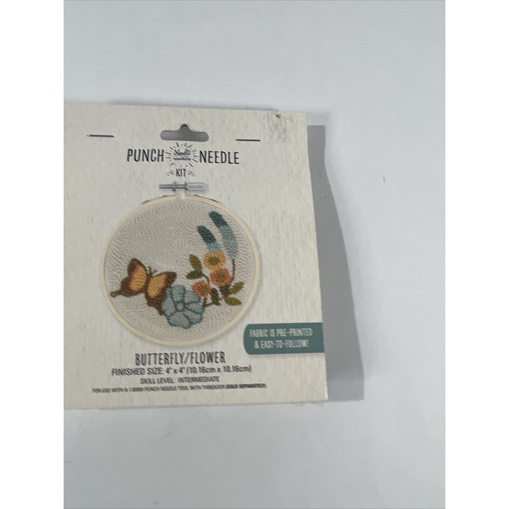 Needle Creations Punch Needle Kit Butterfly Flower Skill Level Intermediate New - Picture 6 of 9